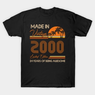 D4642000 Made In Vintage 2000 Limited Edition 24 Being Awesome T-Shirt